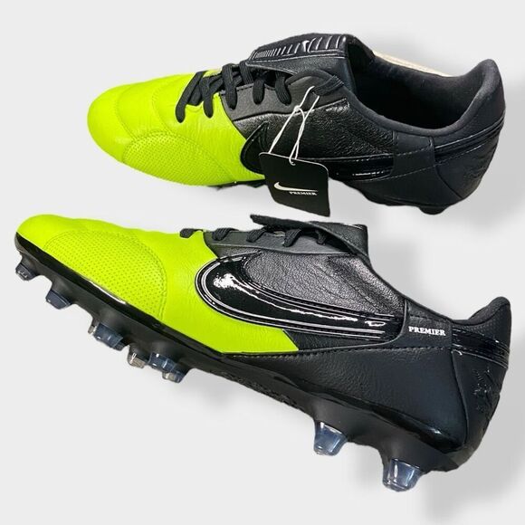 Nike Premier III FG "Black Volt” AT5889-009 Mens size 7.5/ 9 Womens Cleats New - Picture 1 of 12